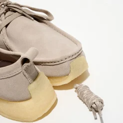 Homme Clarks Derbies en Velours de Cuir Rossendale gris clair