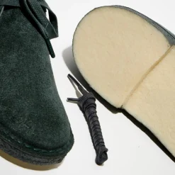 Homme Clarks Desert boots en Velours de Cuir vert foncé