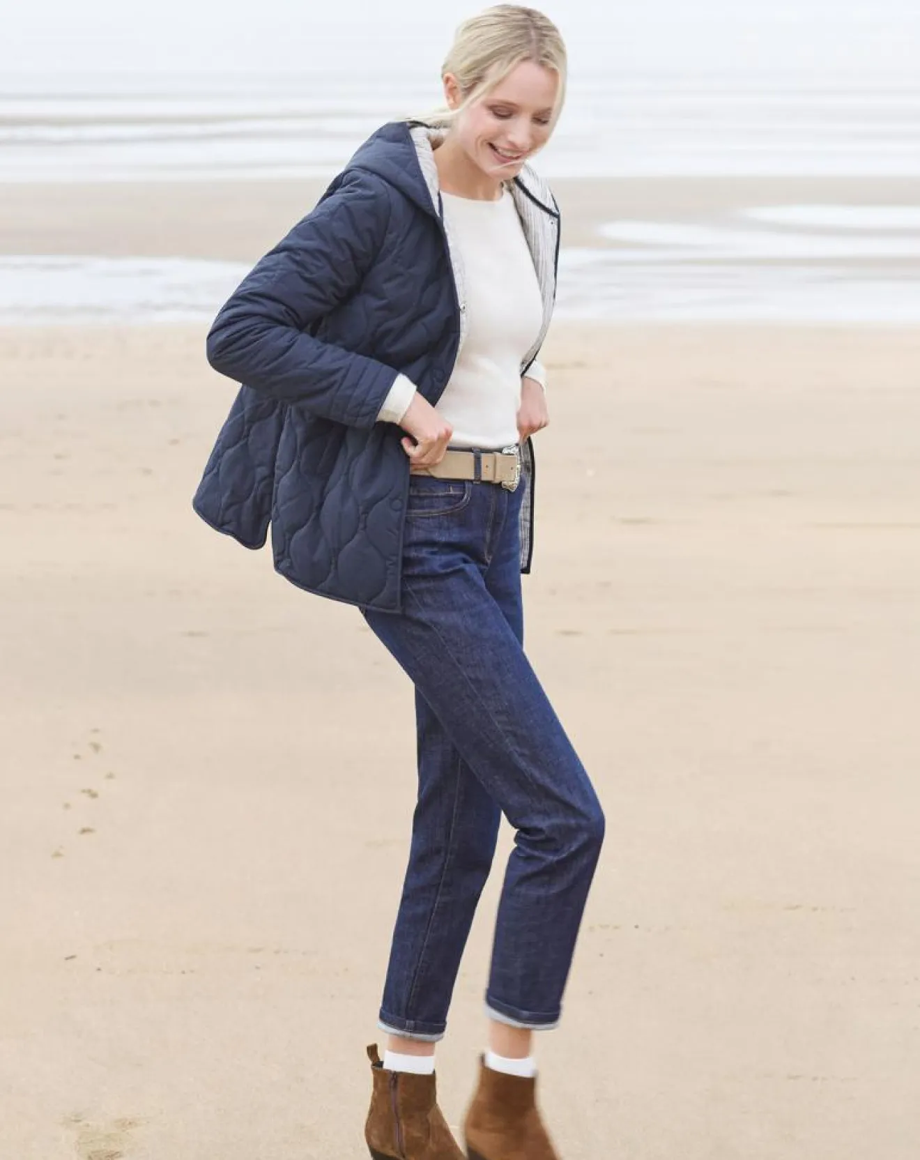 Femme Caroll Doudoune Bali bleu marine