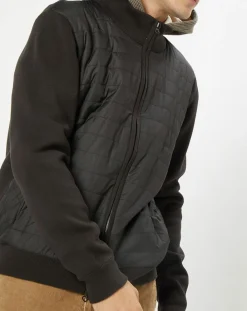 Clearance Hackett London Doudoune Bi-matière Hybride Media noir/marron