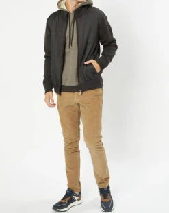 Clearance Hackett London Doudoune Bi-matière Hybride Media noir/marron