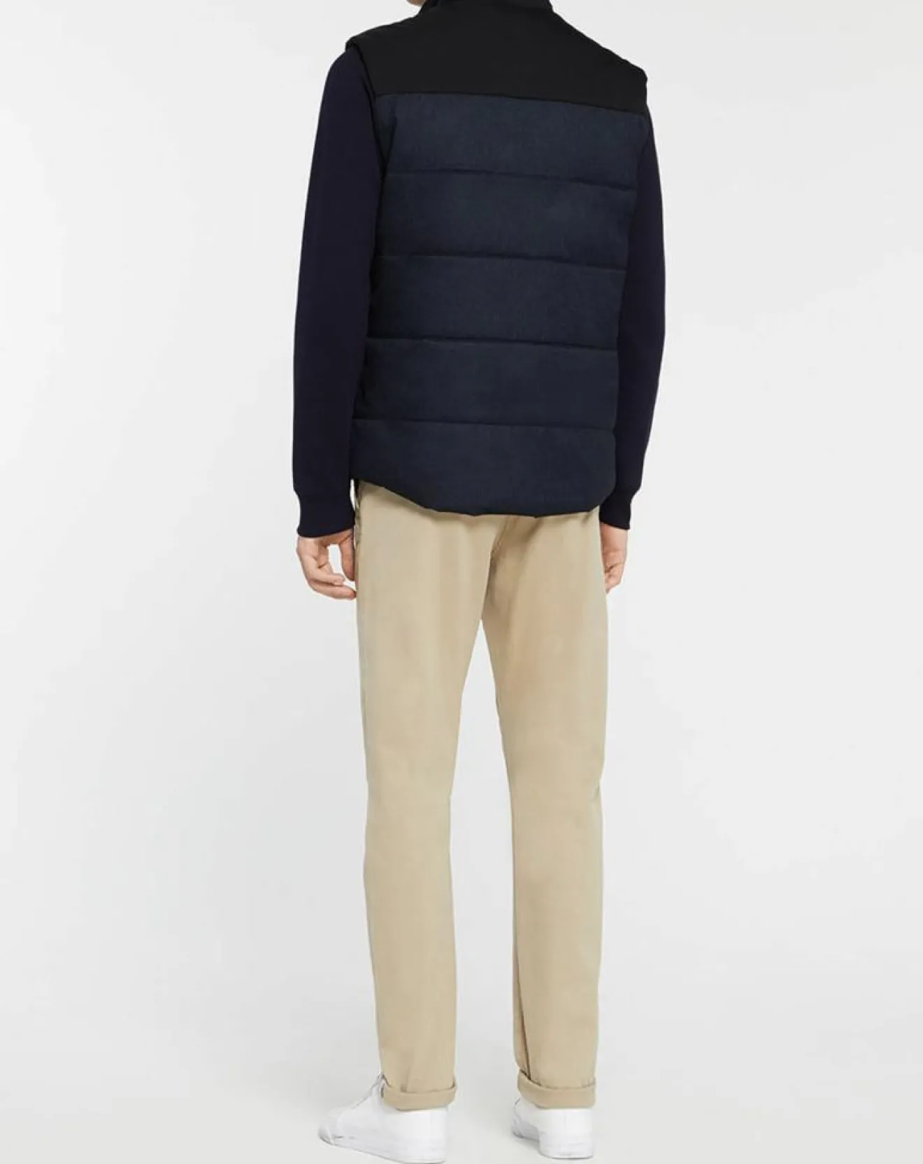 Homme Hackett London Doudoune bi-matière sans manches bleu marine