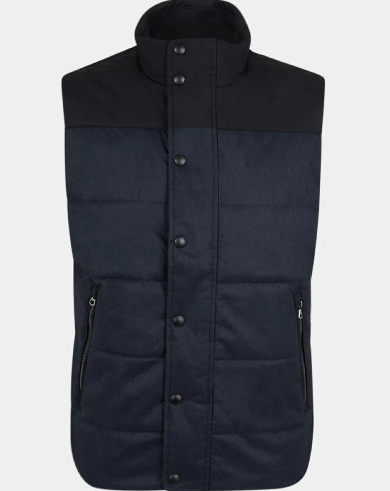 Homme Hackett London Doudoune bi-matière sans manches bleu marine