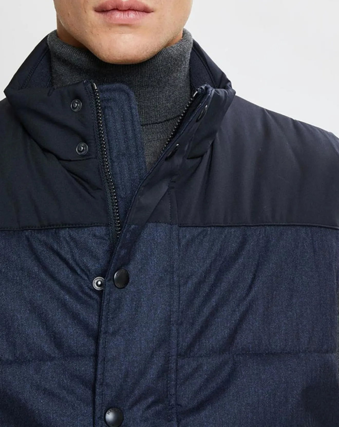 Homme Hackett London Doudoune bi-matière sans manches bleu marine