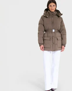 Femme Zapa Doudoune ceinturée Dilek kaki marron