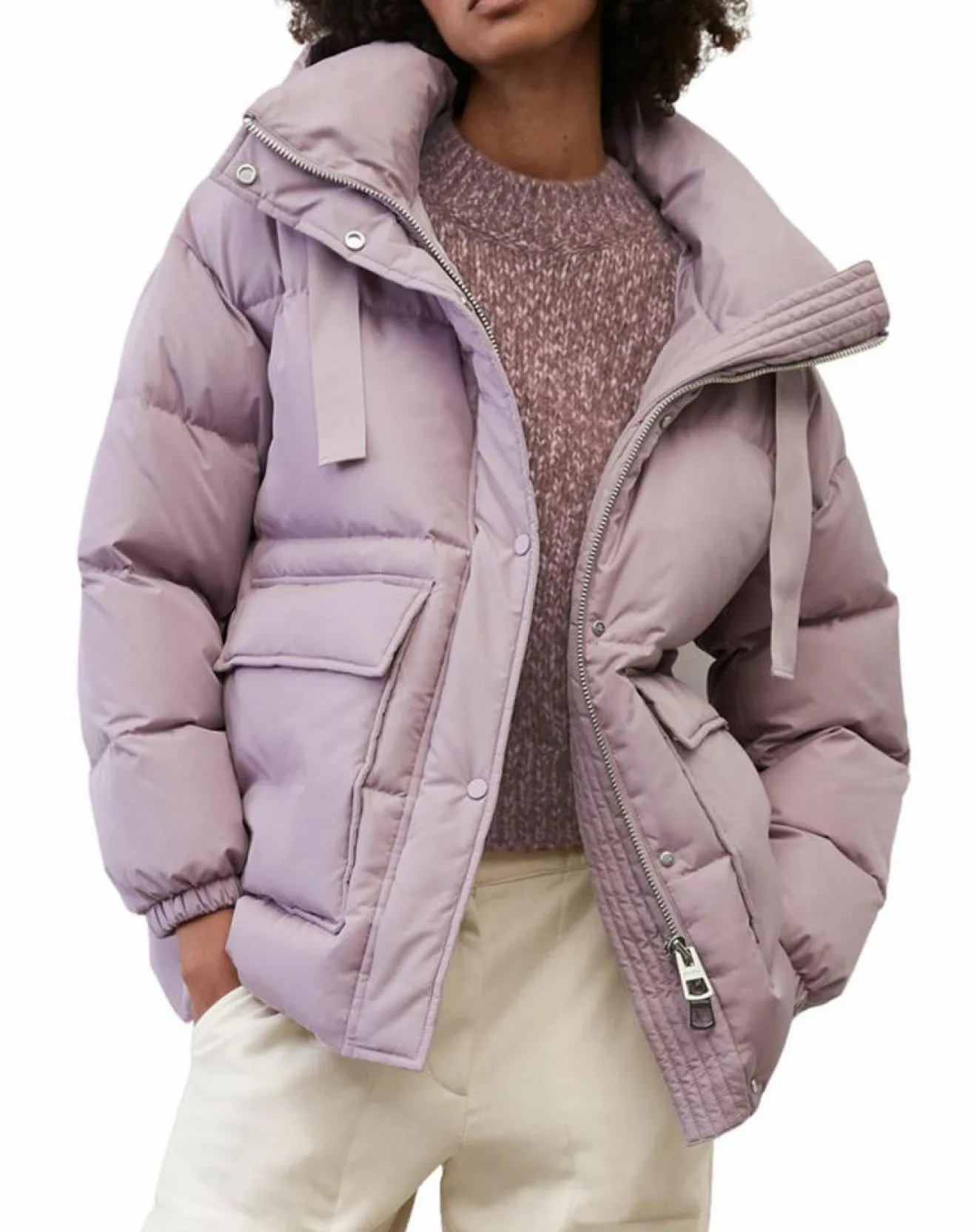 Femme Marc O'Polo Doudoune courte à capuche violet clair