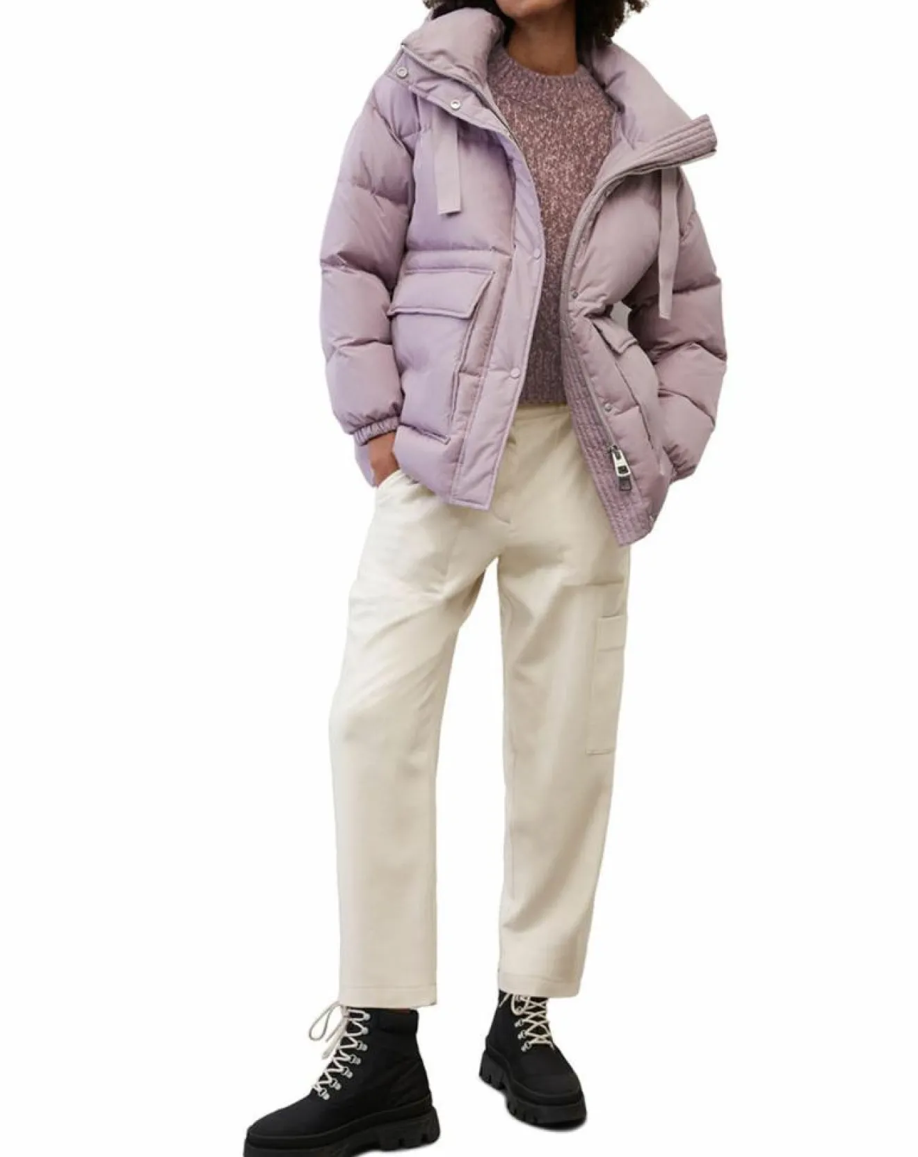 Femme Marc O'Polo Doudoune courte à capuche violet clair