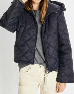 Femme Marc O'Polo Doudoune Courte à Capuche bleu marine