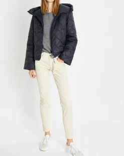 Femme Marc O'Polo Doudoune Courte à Capuche bleu marine