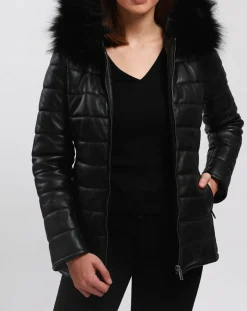 Discount Blue Wellford Doudoune en Cuir Bleny noire