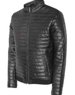 New Blue Wellford Doudoune en Cuir Camilo noire