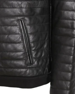 New Blue Wellford Doudoune en Cuir Camilo noire