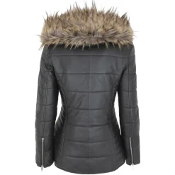 Best Chyston Doudoune en Cuir d'Agneau Clarence noire