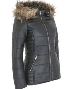 Best Chyston Doudoune en Cuir d'Agneau Clarence noire