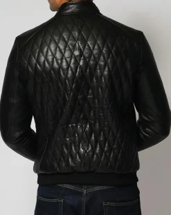 Homme Chyston Doudoune en Cuir Javier noire