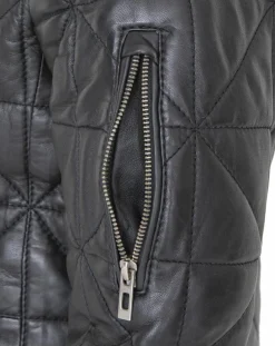 Femme Chyston Doudoune en Cuir Kinabalu noire