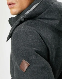 Hackett London Doudoune en Flanelle Puffer gris foncé