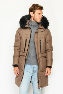 C&Jo Doudoune longue avec isolation thermique jusqu'à -20 °C marron