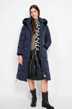 Femme Assuili Doudoune longue bleu nuit