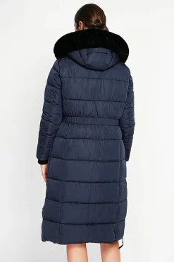 Femme Assuili Doudoune longue bleu nuit