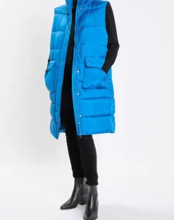 Online Marc O'Polo Doudoune longue sans manches bleue