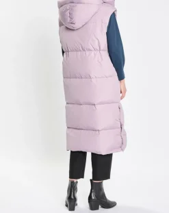 Marc O'Polo Doudoune longue sans manches 3 poches violet clair