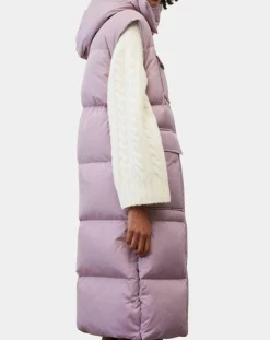 Marc O'Polo Doudoune longue sans manches 3 poches violet clair