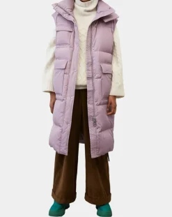 Marc O'Polo Doudoune longue sans manches 3 poches violet clair