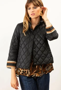 Femme Bleu Blanc Rouge Doudoune Mareva noire