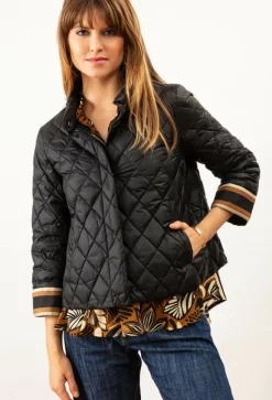 Femme Bleu Blanc Rouge Doudoune Mareva noire