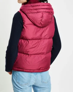 Discount Marc O'Polo Doudoune sans manches à capuche bordeaux