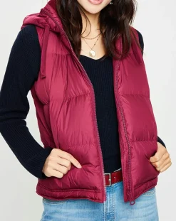 Discount Marc O'Polo Doudoune sans manches à capuche bordeaux