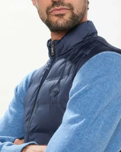 New Hackett London Doudoune sans manches bleu marine