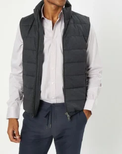 Discount Hackett London Doudoune sans manches pied-de-poule noire