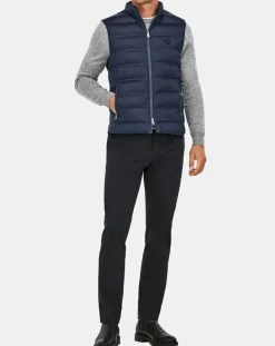 Online Hackett London Doudoune sans manches unie bleue