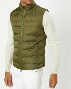 Homme Hackett London Doudoune sans manches unie kaki