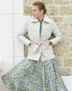 New Caroll Doudoune Vancouver col fausse fourrure beige