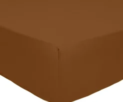 Sale Home Collection Drap housse 100% Percale de Coton ocre