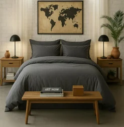 Baton Rouge Drap housse 100% Percale de Coton gris magnet