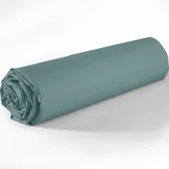 Sale Blanc Passion Drap housse en coton bonnet 35 cm bleu canard