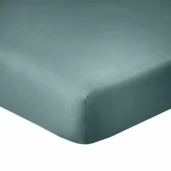 Sale Blanc Passion Drap housse en coton bonnet 35 cm bleu canard