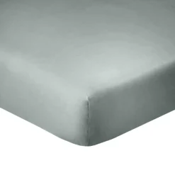 Best My Home Collection Drap Housse en coton bonnet 35 cm uni silver