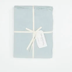 Hot Bed and Philosophy Drap housse en lin lavé bleu 140x200cm