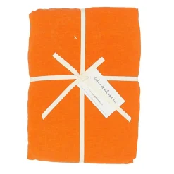 Bed and Philosophy Drap housse en lin lavé terracotta 140x200cm