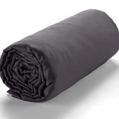 Baton Rouge Drap housse satin de coton lavé bonnet 30 cm gris