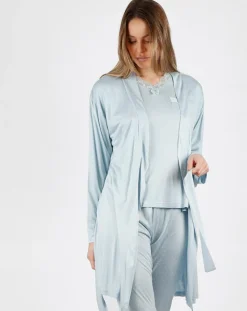 Femme Mr Wonderful Déshabillé Soft Secret bleu ciel