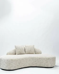 Uniqka Dune - Canapé arrondi 3 places en tissu beige