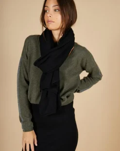 Femme Cashmere Tribu Echarpe 100% Cachemire Cascade noire - 200x70 cm