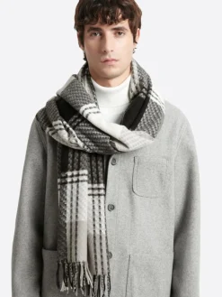 Homme Devred Echarpe à carreaux noire - 180x68 cm