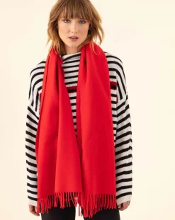 Outlet Indies Echarpe 100% Laine Sandra rouge - 160x54x10 cm